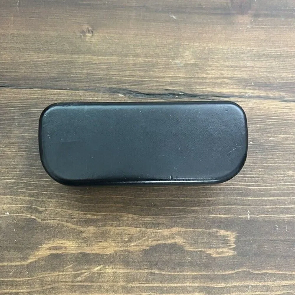 Coach New York Black Leather Hard Clamshell EyeGlass Case Holder Sunglasses